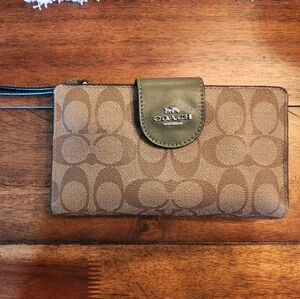 Coach Phone Wallet, Signature Canvas